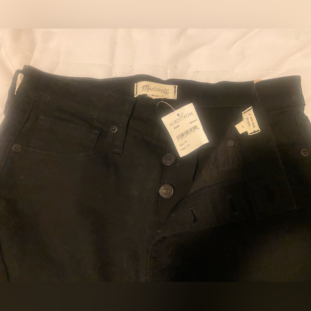 NWT Madewell 9” Mid-Rise Skinny Button Front Edition Size 29/8